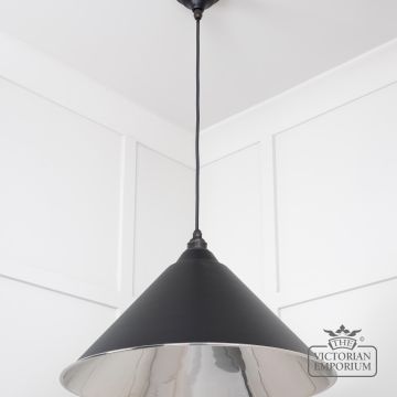Hockliffe Pendant Light In Smooth Nickel And Black Exterior 49506eb 3 L
