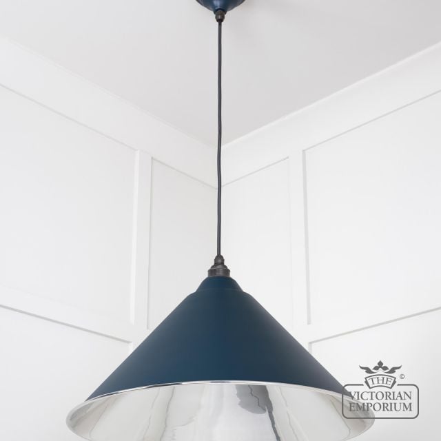 Hockliffe Pendant Light In Smooth Nickel And Dusk Exterior 49506du 2 L