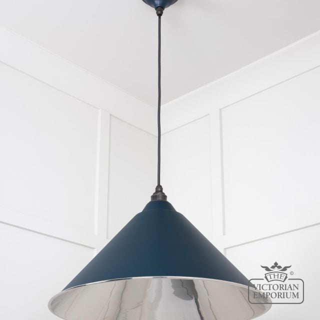 Hockliffe Pendant Light In Smooth Nickel And Dusk Exterior 49506du 3 L