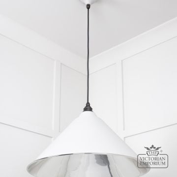 Hockliffe Pendant Light In Smooth Nickel And Flock Exterior 49506f 2 L