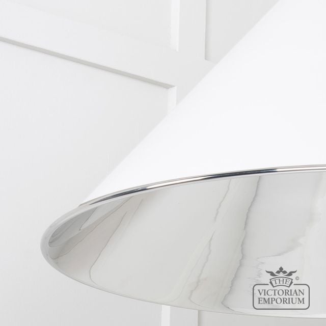 Hockliffe Pendant Light In Smooth Nickel And Flock Exterior 49506f 4 L