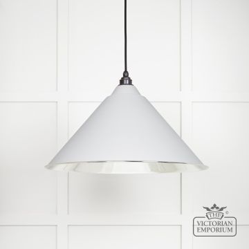 Hockliffe Pendant Light In Smooth Nickel And Flock Exterior 49506f Main L