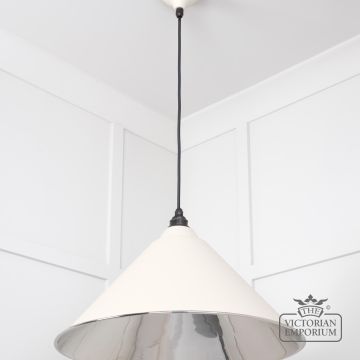 Hockliffe Pendant Light In Smooth Nickel And Teasel Exterior 49506te 3 L