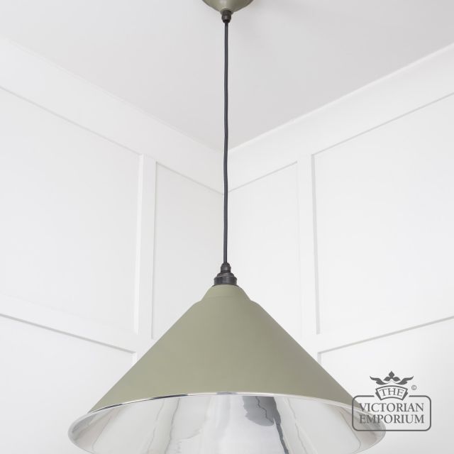 Hockliffe Pendant Light In Smooth Nickel And Tump Exterior 49506tu 2 L