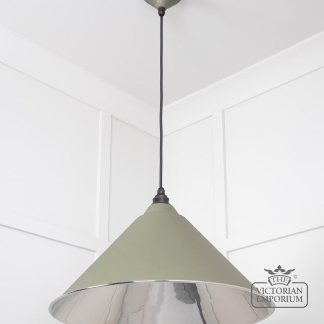 Hockliffe Pendant Light In Smooth Nickel And Tump Exterior 49506tu 3 L