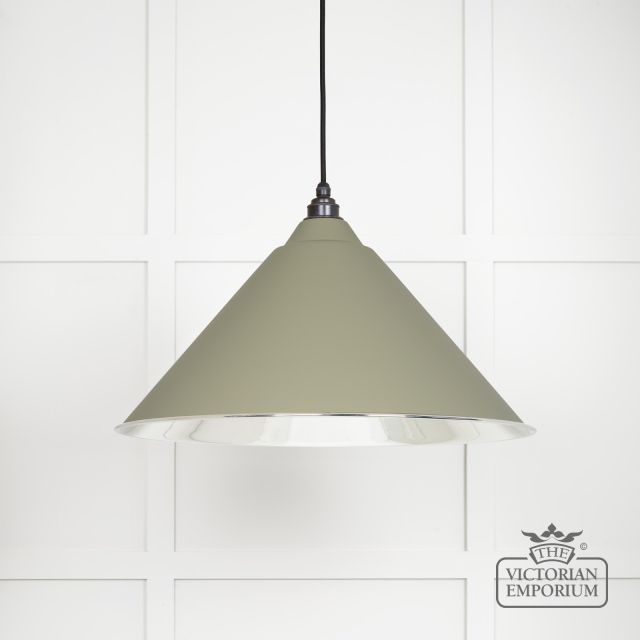 Hockliffe Pendant Light In Smooth Nickel And Tump Exterior 49506tu Main L