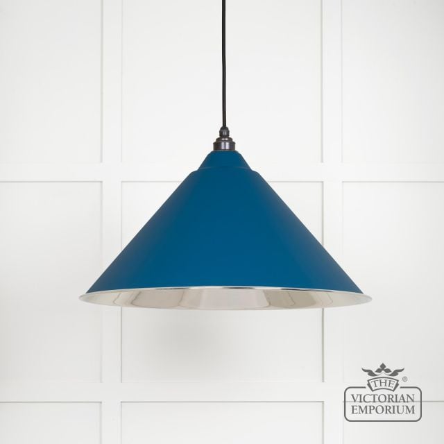 Hockliffe Pendant Light in Smooth Nickel and Upstream Exterior