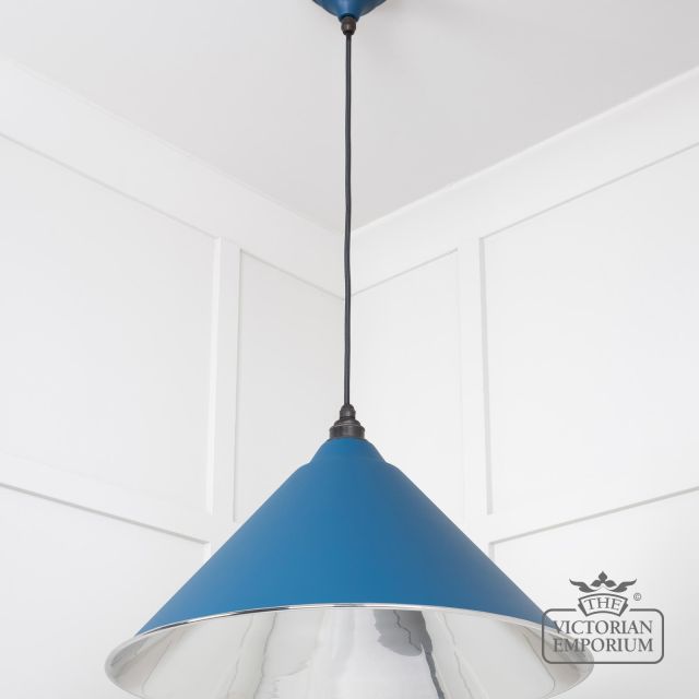 Hockliffe Pendant Light In Smooth Nickel And Upstream Exterior 49506u 2 L