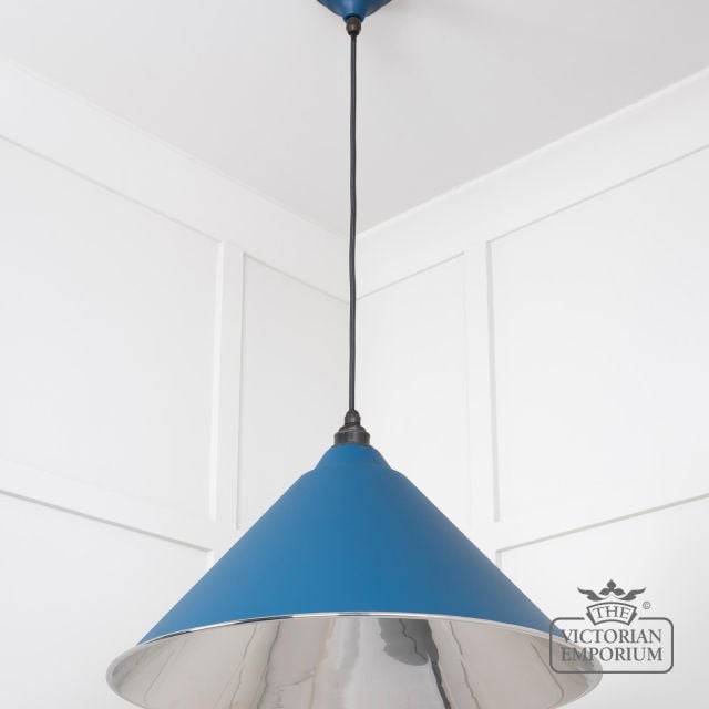 Hockliffe Pendant Light In Smooth Nickel And Upstream Exterior 49506u 3 L