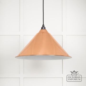 Hockliffe Pendant Light In Smooth Copper And White Gloss Interior 49510 1 L
