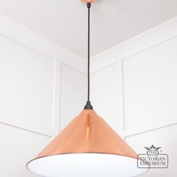 Hockliffe Pendant Light In Smooth Copper And White Gloss Interior 49510 2 L