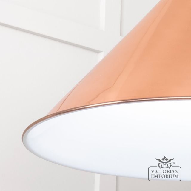 Hockliffe Pendant Light In Smooth Copper And White Gloss Interior 49510 4 L