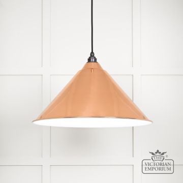 Hockliffe Pendant Light In Smooth Copper And White Gloss Interior 49510 Main L