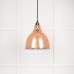 Brindle pendant light in smooth copper with white gloss interior 49507 1 l