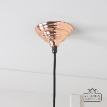 Brindle Pendant Light In Smooth Copper With White Gloss Interior 49507 5 L