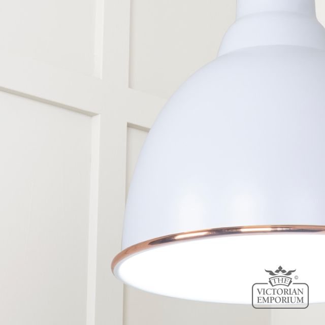 Brindle Pendant Light In Birch With White Gloss Interior 49507bi 4 L