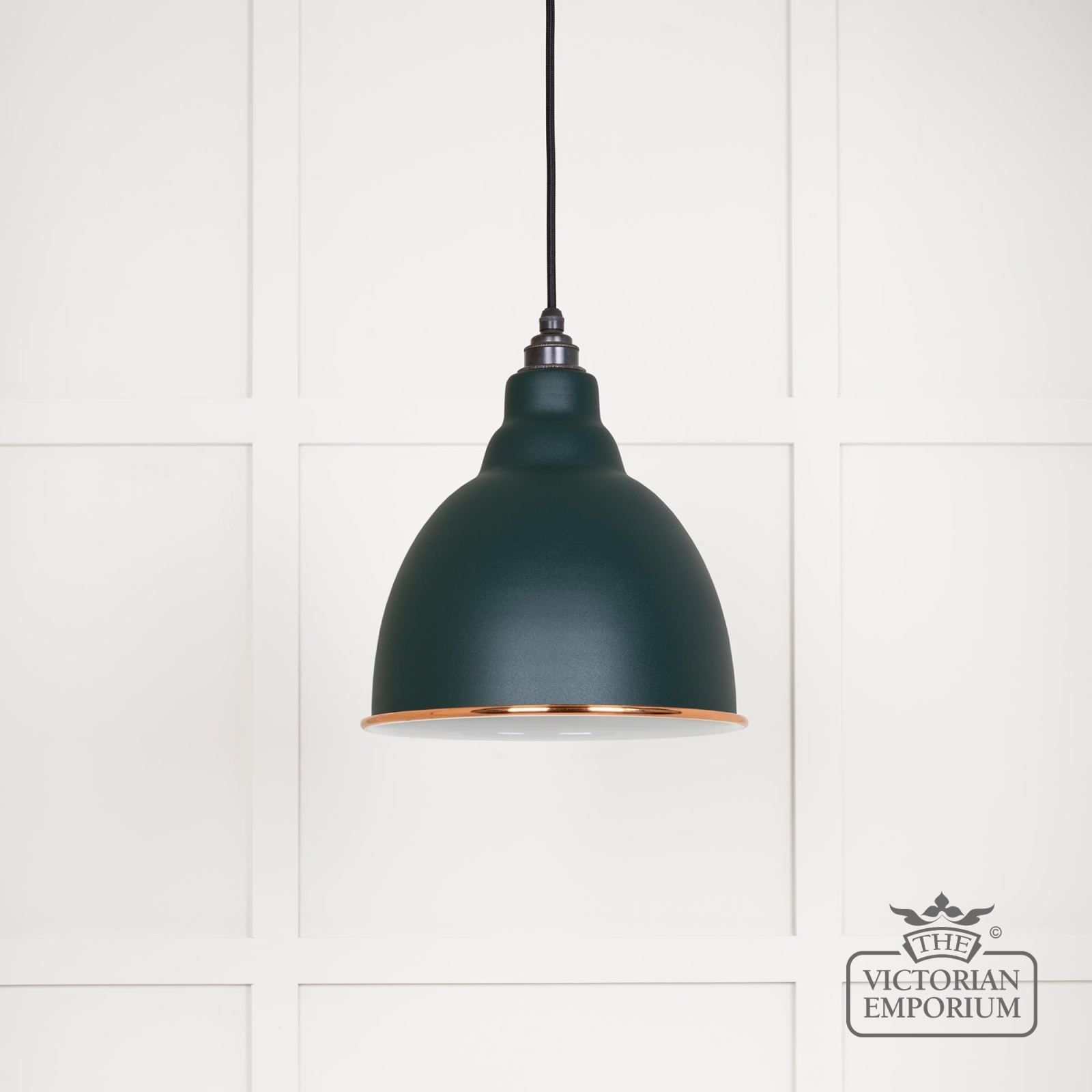 Brindle pendant light in Dingle with white gloss interior