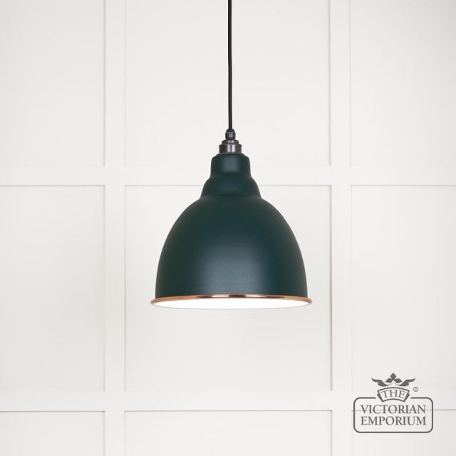 Brindle Pendant Light In Dingle With White Gloss Interior 49507di Main L