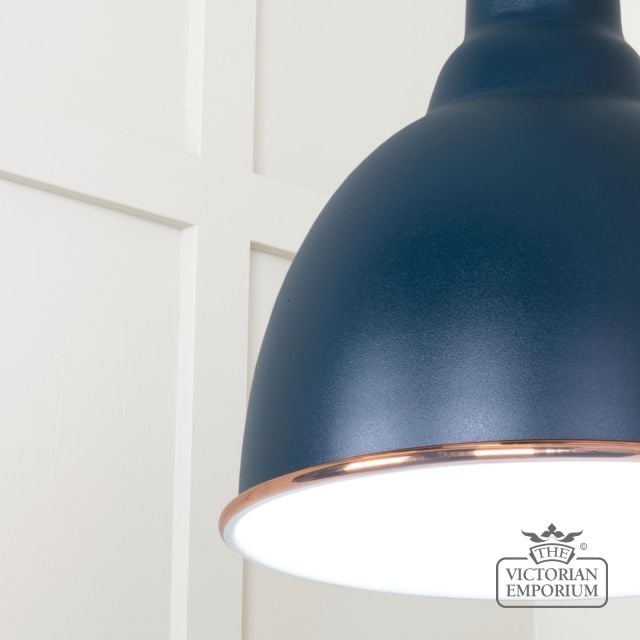 Brindle Pendant Light In Dusk With White Gloss Interior 49507du 4 L