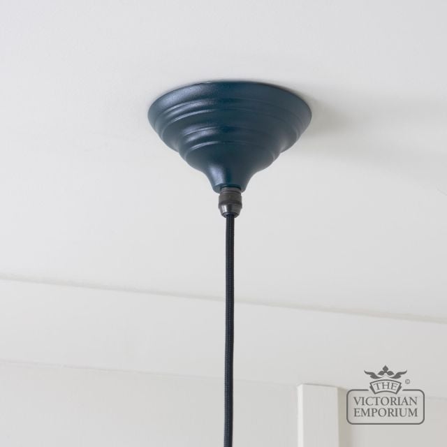 Brindle Pendant Light In Dusk With White Gloss Interior 49507du 5 L