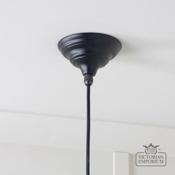 Brindle Pendant Light In Black With White Gloss Interior 49507eb 5 L