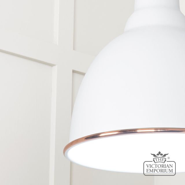 Brindle Pendant Light In Flock With White Gloss Interior 49507f 4 L