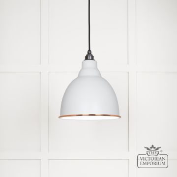Brindle Pendant Light In Flock With White Gloss Interior 49507f Main L