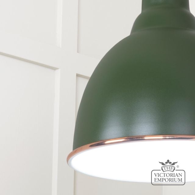 Brindle Pendant Light In Heath With White Gloss Interior 49507h 4 L