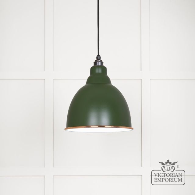 Brindle Pendant Light In Heath With White Gloss Interior 49507h Main L