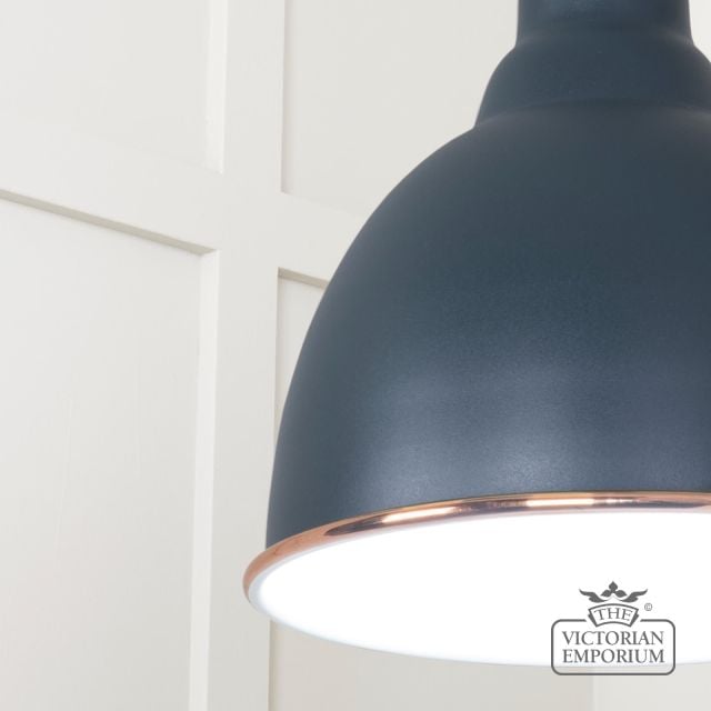 Brindle Pendant Light In Soot With White Gloss Interior 49507so 4 L