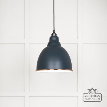 Brindle Pendant Light In Soot With White Gloss Interior 49507so Main L