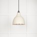 Brindle pendant light in Teasel with white gloss interior 49507te 1 l