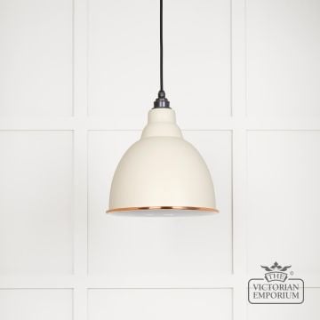 Brindle Pendant Light In Teasel With White Gloss Interior 49507te 1 L
