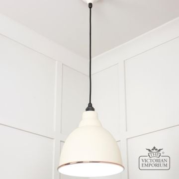 Brindle Pendant Light In Teasel With White Gloss Interior 49507te 2 L