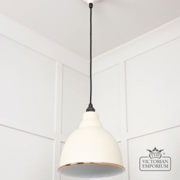 Brindle Pendant Light In Teasel With White Gloss Interior 49507te 3 L