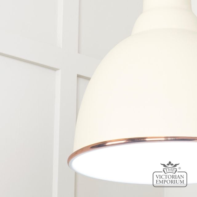 Brindle Pendant Light In Teasel With White Gloss Interior 49507te 4 L