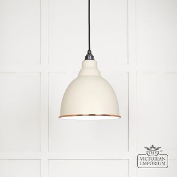 Brindle Pendant Light In Teasel With White Gloss Interior 49507te Main L