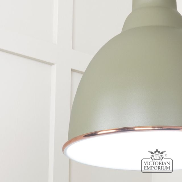 Brindle Pendant Light In Tump With White Gloss Interior 49507tu 4 L