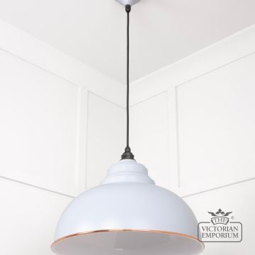 Harlow Pendant Light In Birch With White Gloss Interior 49508bi 3 L