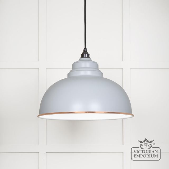Harlow Pendant Light In Birch With White Gloss Interior 49508bi Main L
