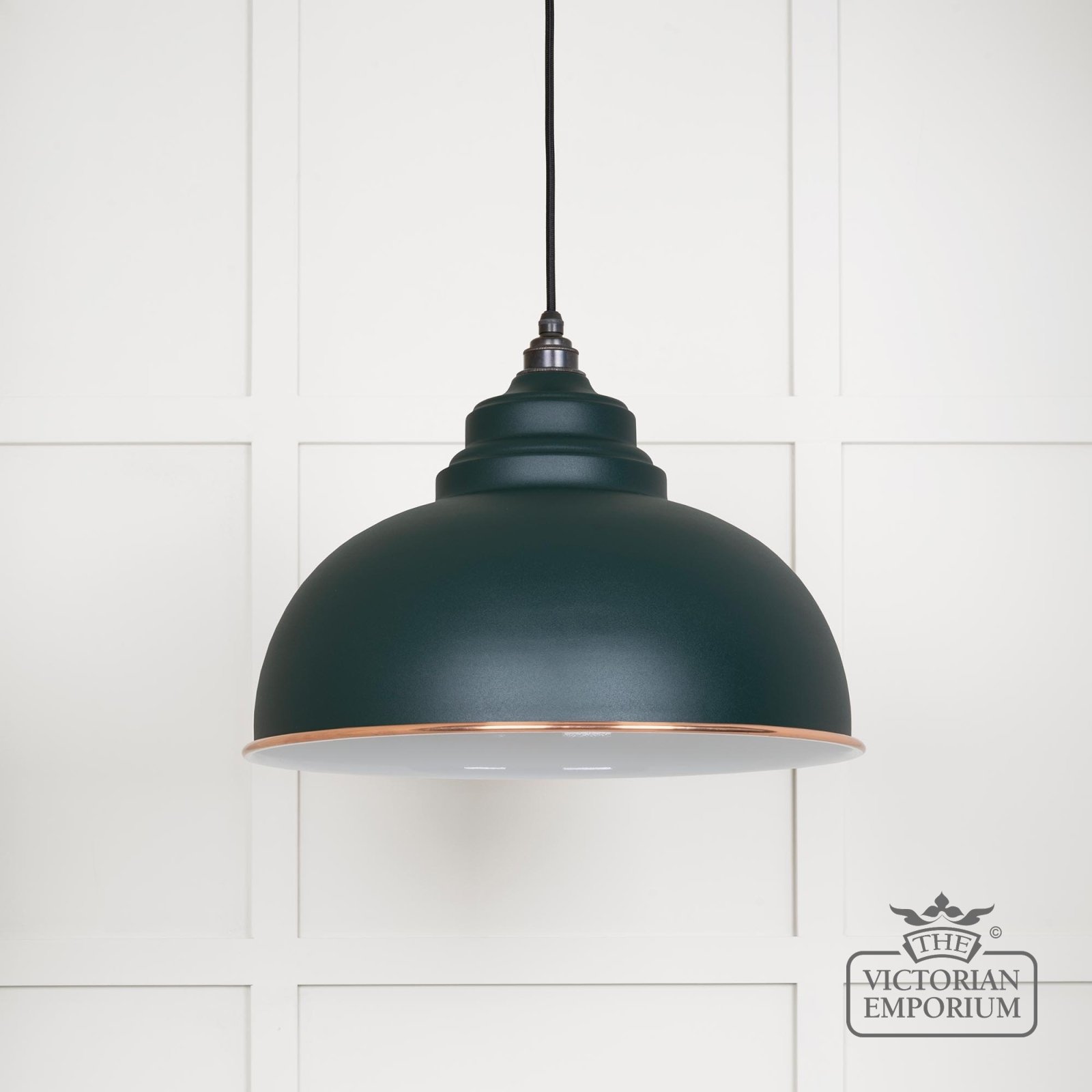 Harlow pendant light in Dingle with white gloss interior