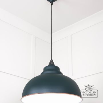 Harlow Pendant Light In Dingle With White Gloss Interior 49508di 2 L