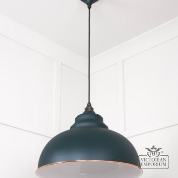 Harlow Pendant Light In Dingle With White Gloss Interior 49508di 3 L