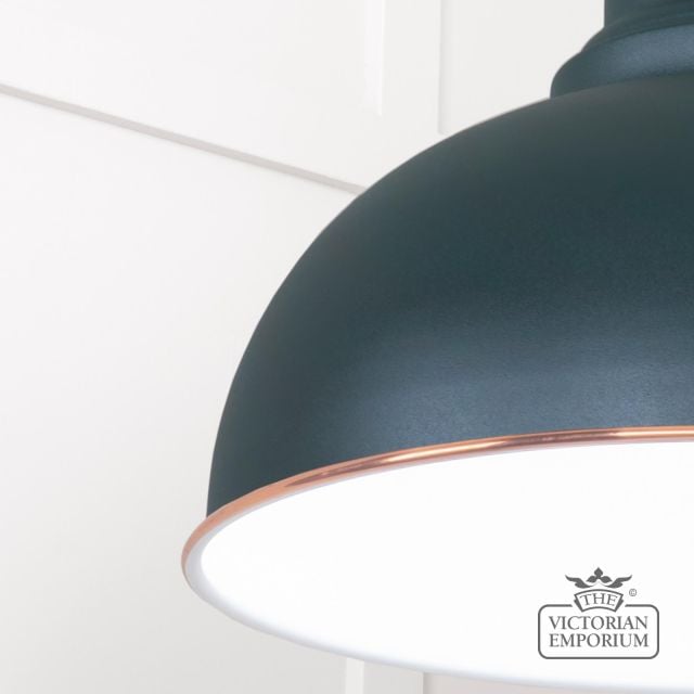 Harlow Pendant Light In Dingle With White Gloss Interior 49508di 4 L
