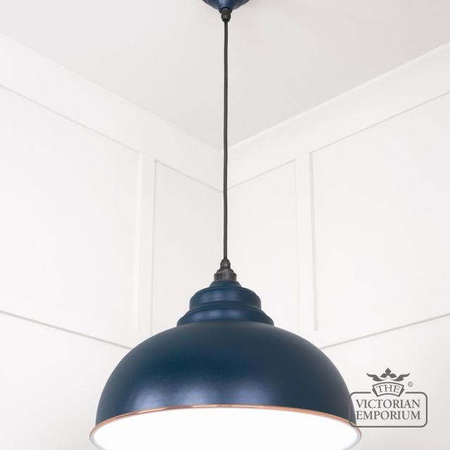 Harlow Pendant Light In Dusk With White Gloss Interior 49508du 2 L