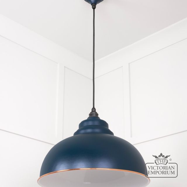 Harlow Pendant Light In Dusk With White Gloss Interior 49508du 3 L