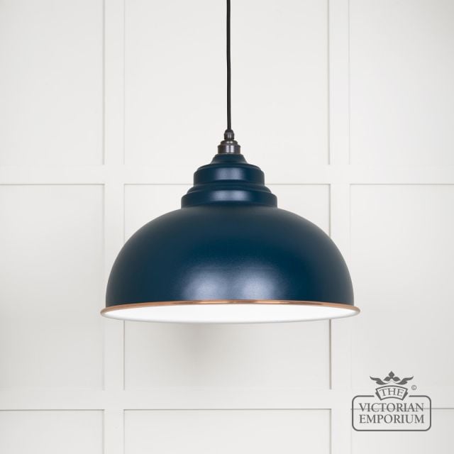 Harlow Pendant Light In Dusk With White Gloss Interior 49508du Main L