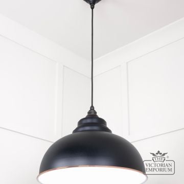 Harlow Pendant Light In Black With White Gloss Interior 49508eb 2 L