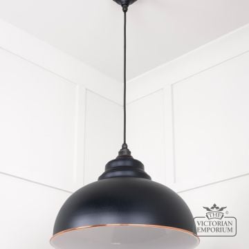 Harlow Pendant Light In Black With White Gloss Interior 49508eb 3 L