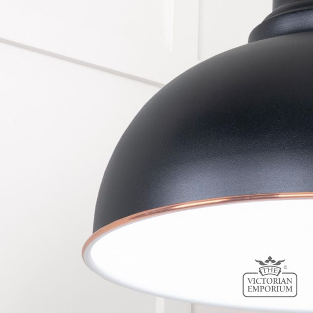 Harlow Pendant Light In Black With White Gloss Interior 49508eb 4 L